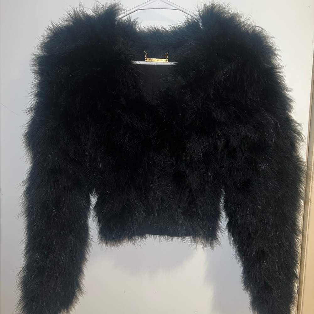 Black Diane Von Furstenberg fur coat